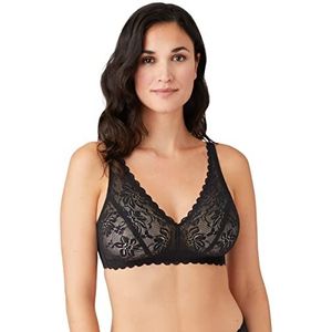 Wacoal Women's Soft Sense Allover Lace Unlined Full Coverage Bralette, 810334 Black