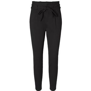 VERO MODA Damesbroek met hoge taille, losse pasvorm, zwart, L