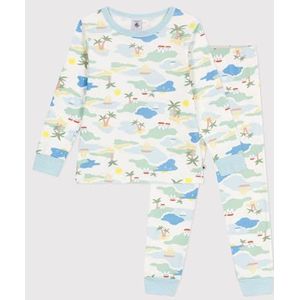 Petit Bateau Pyjama voor meisjes, wit/multico, 5 Jaren