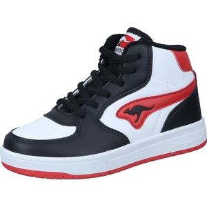 KangaROOS K-cp Deck Mid Rv Sneakers, uniseks, Jet Black Fiery Red, 36 EU