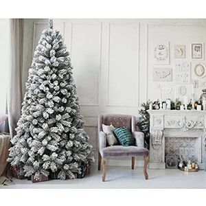 BAKAJI Kerstboom Royal Super dikke grenen groen sneeuw basis kruis ijzer opvouwbaar hoge kwaliteit takken met sneeuw eenvoudige montage opening paraplu (150 cm)