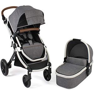 CHIC 4 BABY 177 21 combi-kinderwagen deurtje, set met babybadje, sportstoel en Maxi-Cosi-adapter, grijs