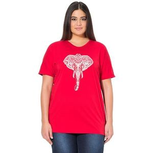 Ulla Popken Dames T-shirt met dierenprint, oversized, Lychee, 42-44