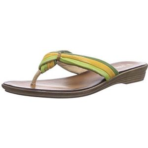 Jana 27104 dames teenslippers, Groen Lime Kam, 39 EU Breed