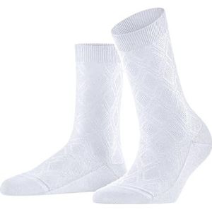 FALKE Dames Sokken New Prep W SO Katoen Gedessineerd 1 Paar, Wit (White 2000), 35-38