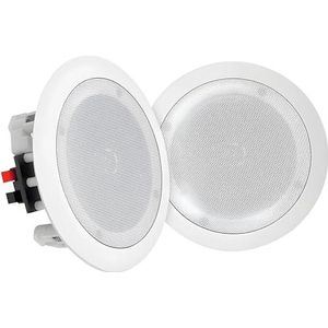 Pyle Bluetooth Luidsprekers – Plafondluidsprekers- Plafondspeakers- Inbouwluidsprekers voor Thuis - 2-Weg Luidsprekersysteem- Set van 2 Bluetooth Speakers - Stereoluidsprekers - 250 Watt- Wit