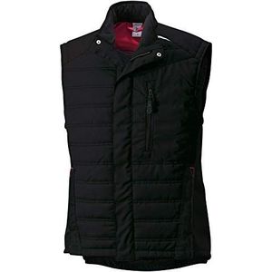 BP 1986-570-32-3XL Thermo-vest voor mannen, slank silhouet, gevoerd met gewatteerde thermische voering, 250,00 g/m² stofmix met stretch, zwart, 3XL