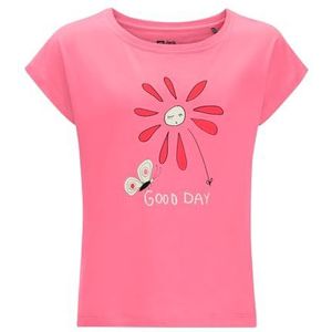 Jack Wolfskin Meisje Good Day T G T-shirt met korte mouwen, roze limonade, 92, roze, citroen, 92 cm
