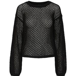 PIECES Dames Pclayana Ls Knit Pullover, zwart, M