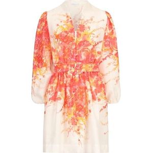 Mint & Mia Dames linnen casual jurk, wit-multicolor, 44