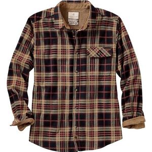 Legendary Whitetails Buck Camp Flanel Herenoverhemd, lange mouwen, geruit overhemd met knoopsluiting, corduroy-manchetten, 3XL