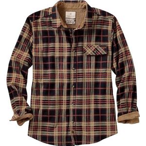 Legendary Whitetails Mannen originele Buck Camp lange mouw Flanel Shirt - Casual knop Front Regular Fit Plaid met Corduroy Trim Button Down Shirt
