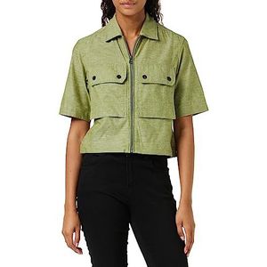 G-STAR RAW Dames 2 Pocket Cropped s Shirt, meerkleurig (Avocado/Milk D22914-D123-D857), XS, meerkleurig (avocado/melk D22914-d123-d857), XS