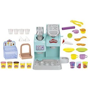 Play-Doh Kitchen Creations superkleurrijke caféspeelset, koffie- en banketspeelgoed met 20 accessoires en 8 potjes