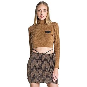 Gianni Kavanagh Camel Rebirth Turtleneck Cardigan voor dames, Kameel, L