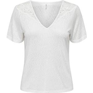 ONLY Dames Onlanja S/S Lace Top JRS T-shirt, cloud dancer, M