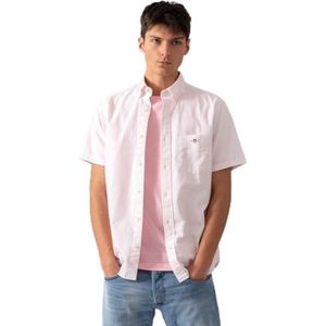 REG Classic Oxford STRIPE SS SHIRT, lichtroze, XL