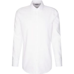 Seidensticker Zakelijk overhemd voor heren, regular fit, strijkvrij, Kent-kraag, lange mouwen, 100% katoen, wit, 46