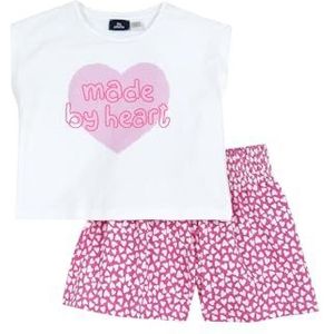 Chicco Compleet: T-shirt en korte broek trainingspak voor meisjes en meisjes, Wit, 3 Jaar