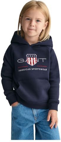 GANT - Kids Archive Shield Hoodie - Grijs - Katoen