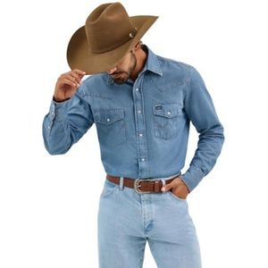 Wrangler Western Werkshirt voor mannen, gewassen afwerking, Steengewassen, XL