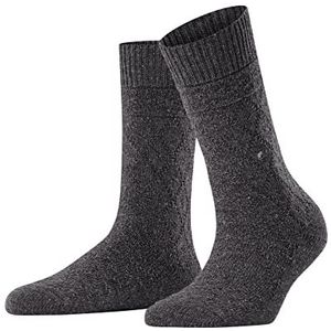 Burlington Dames Argyle Boot katoen wol ademend warm halfhoog met patroon geruit 1 paar sokken, bruin (bruin gemêleerd 5143), 36-41