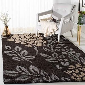 Safavieh shaggy tapijt, SG456, geweven polypropyleen SG456. 160 x 230 cm Dunkelbraun/grau