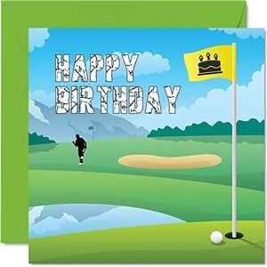 Sport Verjaardagskaarten voor Mannen Vrouwen - Golf Golfer - Golf Lovers Verjaardagskaart voor Mama Papa Broer Zus Zoon Dochter Oom Tante neef Nan Opa, 145mm x 145mm Bday Wenskaarten