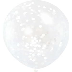 Unique Party 58640-12 inch witte confetti ballonnen, pak van 6