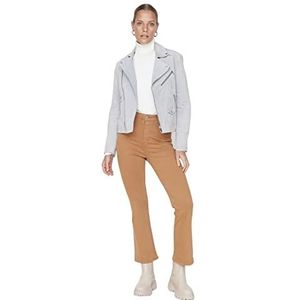 Trendyol Vrouwen Vrouwen Hoge Taille Flare Jeans, camel, 64