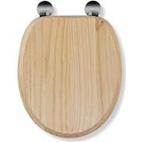 Croydex Always Fits toiletbril, hout, geblondeerd grenenhout, 43 x 36,5 x 6 cm