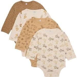 Pippi Baby Rompers l/s - 4-pack - Witkap Grey - Pippi Baby - 4 jaar (104) - Romper L/S