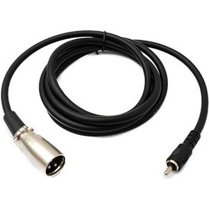 System-S Cinch RCA-kabel 150 cm stekker naar XLR 3-polige stekker 30 VAC adapter in zwart
