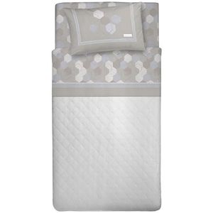 PENSIERI DELICATI Beddengoedset voor eenpersoonsbed, flanel, 100% katoen, warm en zacht, voor eenpersoonsbed 90 x 200 cm, inclusief hoeslaken, dekbedovertrek en 1 kussensloop, vervaardigd in Italië,