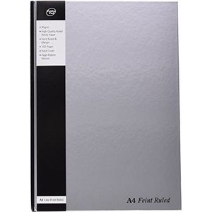Pukka Pad Notitieboek met Lint Casebound Hard Cover 192 Pagina's 90 grams A4 Zilver Ref RULA4 [Pack van 5]