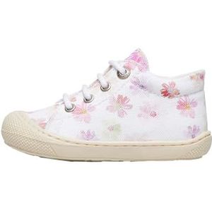 NATURINO Cocoon schoenen om te leren lopen van suède, wit fuchsia fluo, 17 EU