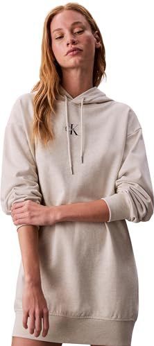 Calvin Klein - Sweatjurk LS MONOLOGO PREMIUM TERRY HOODIE - Vanilla Heather