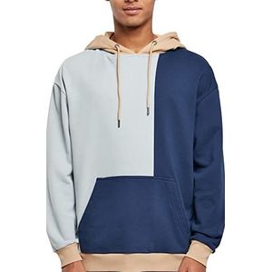 Urban Classics Heren Oversized Color Block Hoody sweatshirt, zomerblauw/donkerblauw, M, Summerblue/Darkblue, M