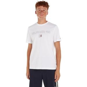Tommy Hilfiger Heren Hilfiger 85 Tee S/S T-shirts, wit, 3XL, Wit, 3XL grote maten tall