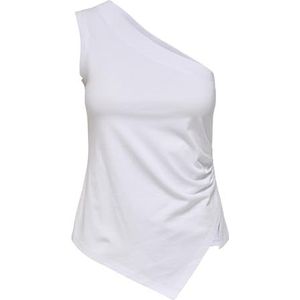 ONLY Dames Onlindy S/L One Shoulder Top Box JRS, wit (bright white), S