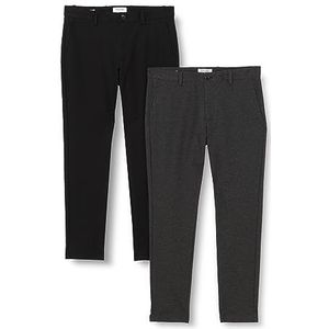 JACK & JONES Herenbroek, zwart/pakket: donkergrijs gemêleerd, 31W / 32L