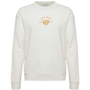 CASUAL FRIDAY Heren CFSage Relaxed Sweat w. Embroidery sweatshirt, 110602 / Snow White, S, 110602/Sneeuwwit, S