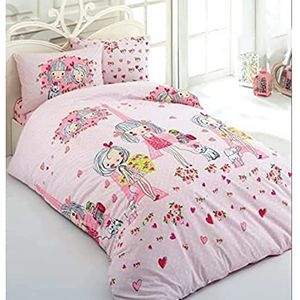 Questo Casa, Dekbedovertrekset 100% katoen Ranforce eenpersoons, dekbedovertrek: 160x220 cm, plat blad: 160x240 cm, kussensloop: 50x70 cm (1 stuk)