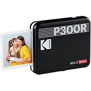 KODAK Mini 3 Retro 4PASS mobiele fotoprinter (7,6x7,6cm) - zwart