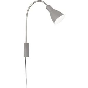 Fischer & Honsel | Wandlamp, Lolland | zandgrijs|nikkel mat | flexibele slang, kabel zwart| B: 11,00 cm, H: 52,00 cm, | Uitsteekmuur: 40,00 cm| met snoerschakelaar | 1x E27 max. 25,0 Watt | 30392