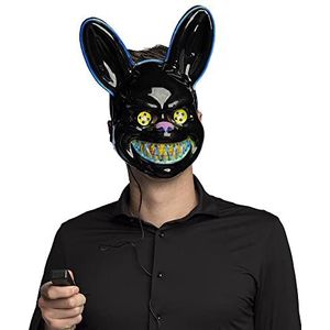 Boland - LED masker, masker met licht, horror masker voor carnaval, accessoire voor verkleedkostuums, Halloween masker