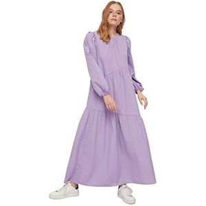 TRENDYOL Damesjurk, maxi-jurk, A-lijn, regular geweven, modest, lila (lilac), 62 NL