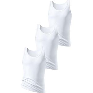 Wit - Tanktop - Mouwloos - Diepe Ronde Hals - Zonder Zijnaden