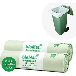 BIOMAT® composteerbare 60-80 liter afvalzakken (2 x 10 stk. vuilniszakken), 100466
