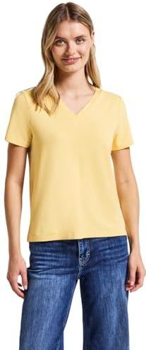 STREET ONE - Shirt - Buttercream Yellow - V-hals - Viscose-stretch